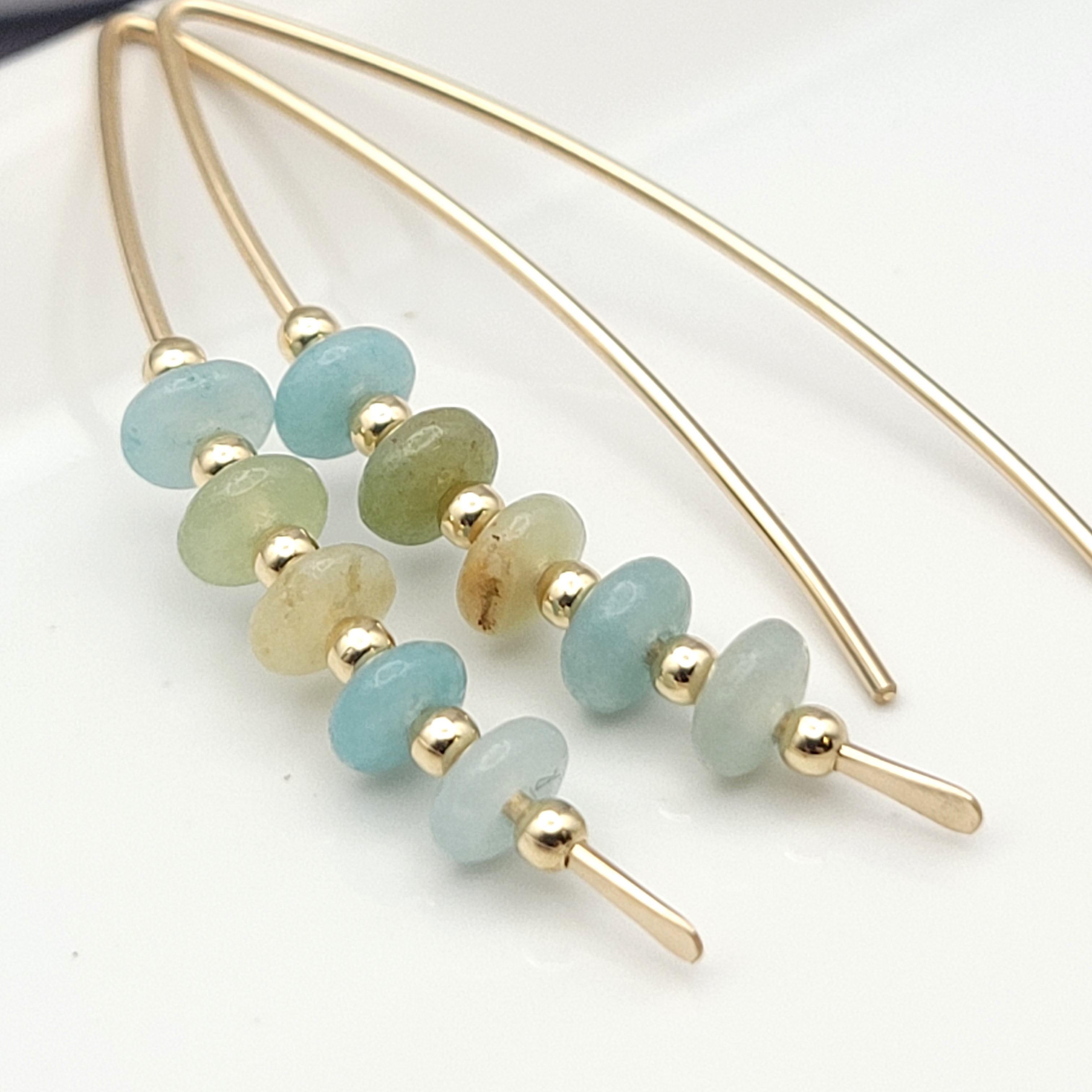 Wish - Gold & Amazonite Earrings Bijou by SAM   