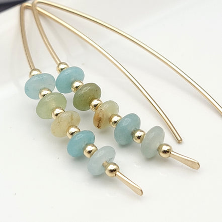 Wish - Gold & Amazonite Earrings Bijou by SAM   