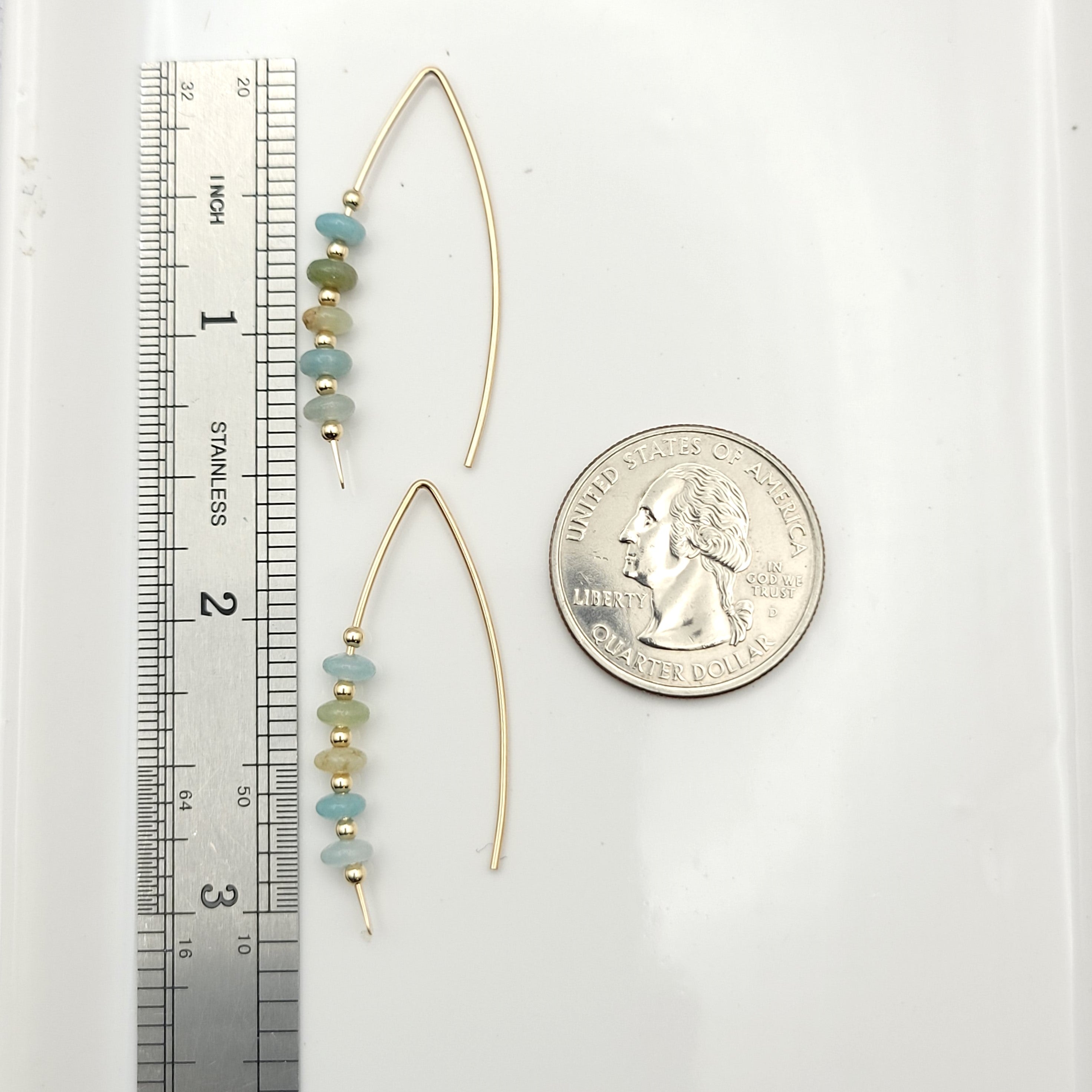 Wish - Gold & Amazonite Earrings Bijou by SAM   