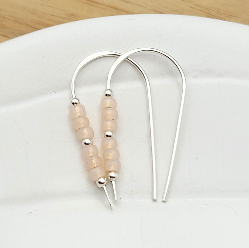 Cheval - Silver and Pale Pink Earrings Bijou by SAM   