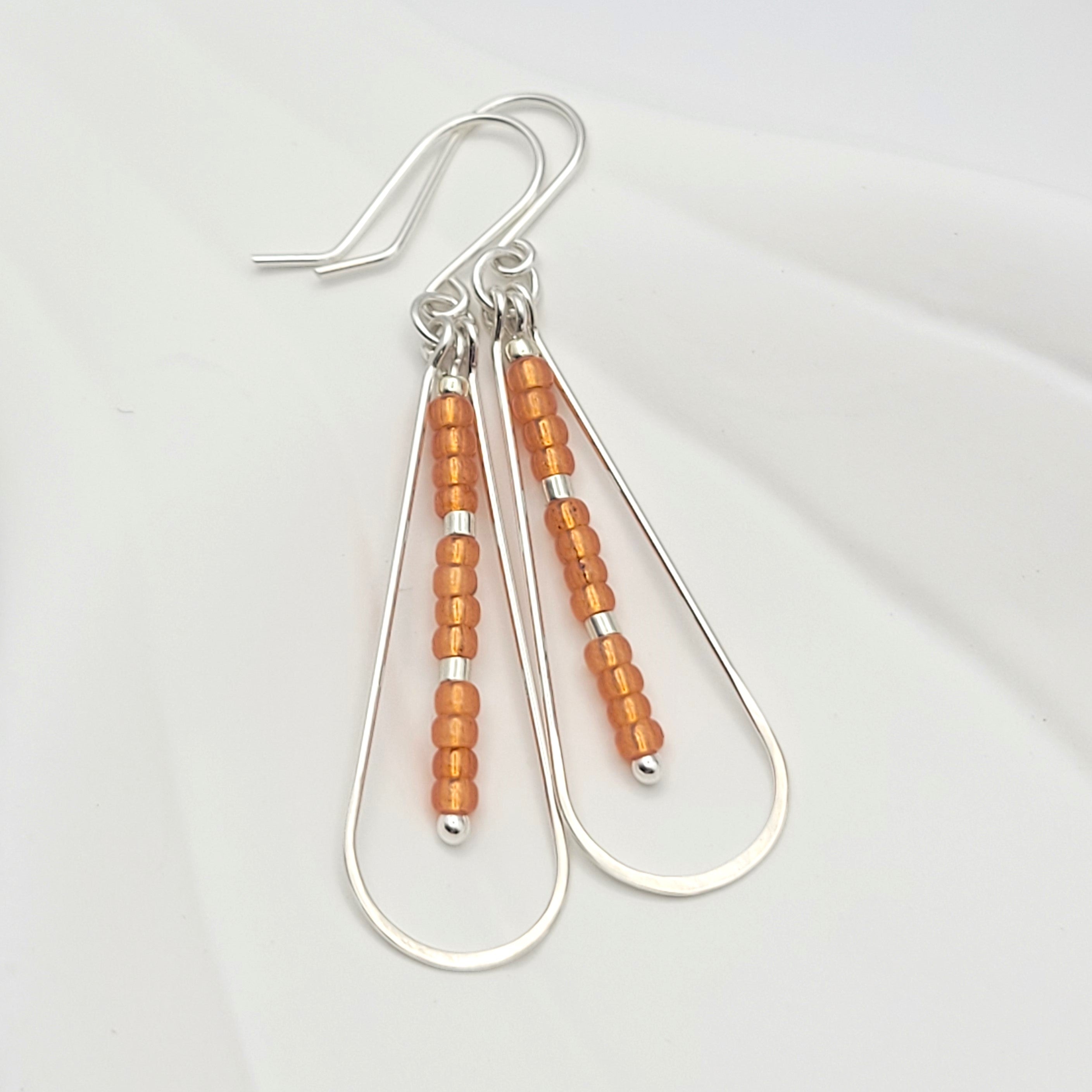 Harley - Silver & Orange Earrings Bijou by SAM   