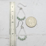 Lane - Silver & Green Aventurine Earrings Bijou by SAM   