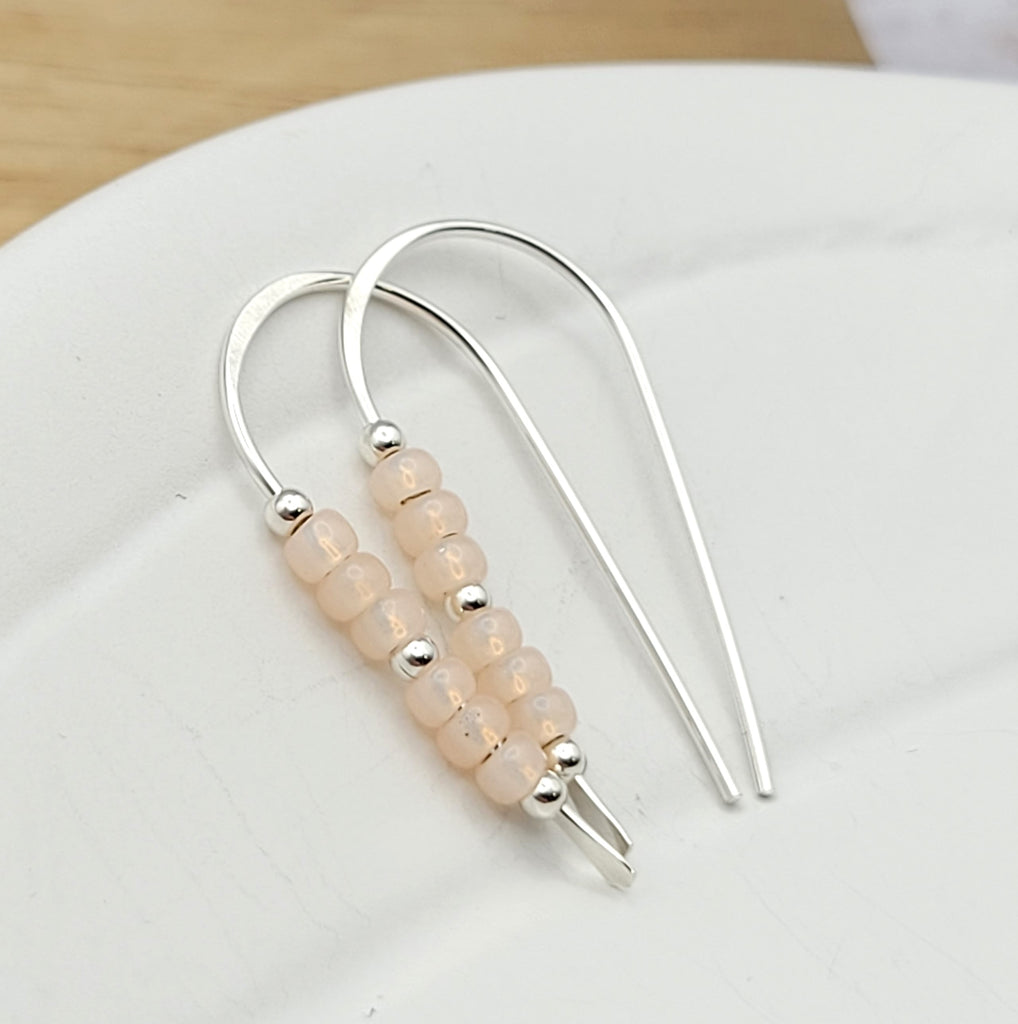 Cheval - Silver and Pale Pink Earrings Bijou by SAM   