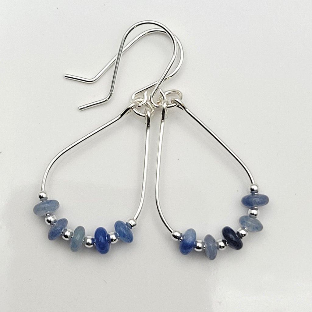 Lane - Silver & Blue Aventurine Earrings Bijou by SAM   