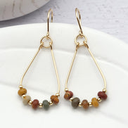 Lane - Gold & Red Creek Jasper Earrings Bijou by SAM Gold Fill