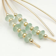 Wish - Gold & Green Aventurine Earrings Bijou by SAM   