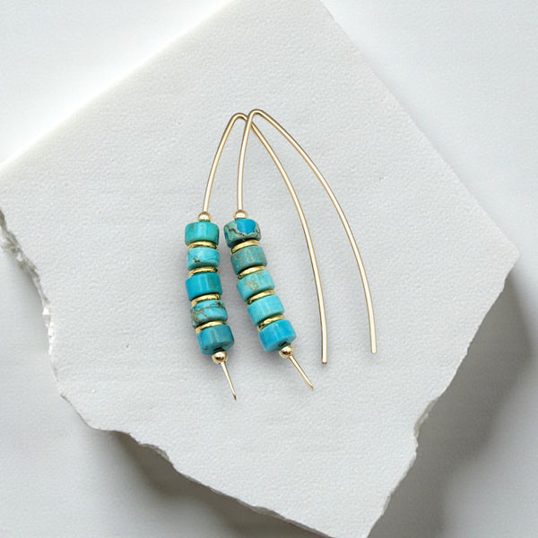 Wish - Gold & Turquoise Earrings Bijou by SAM