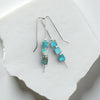 Cube - Turquoise & Silver Threaders Earrings Bijou by SAM