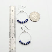 Boho - Silver Hoops with Lapis Lazuli Earrings Bijou by SAM   