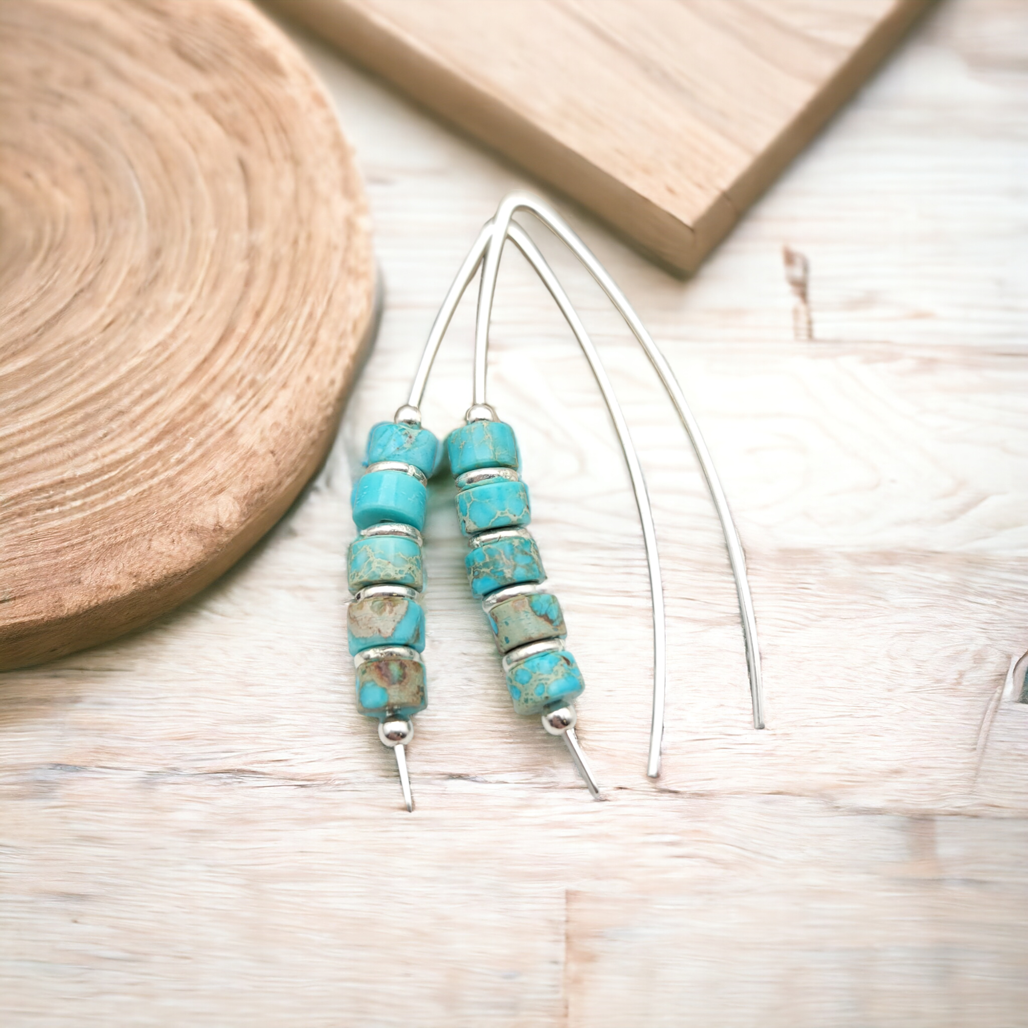 Wish -Turquoise & Silver Earrings Bijou by SAM   