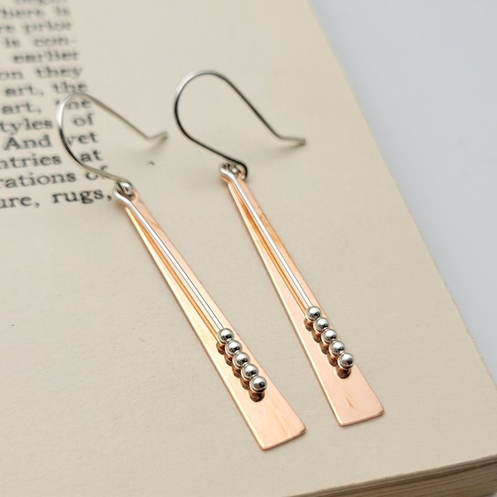Copper - Long Triangles Earrings Bijou by SAM   