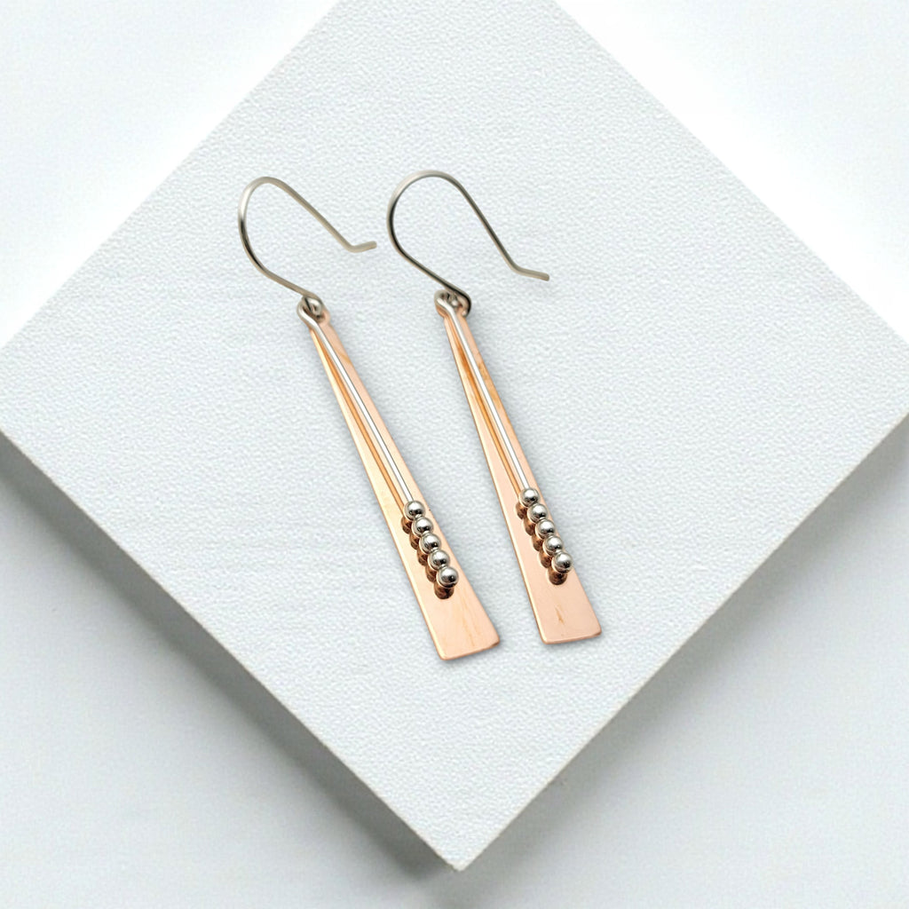Copper - Long Triangles Earrings Bijou by SAM