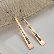 Copper - Long Triangles Earrings Bijou by SAM   