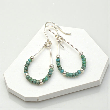 Lane - Silver & Turquoise Earrings Bijou by SAM