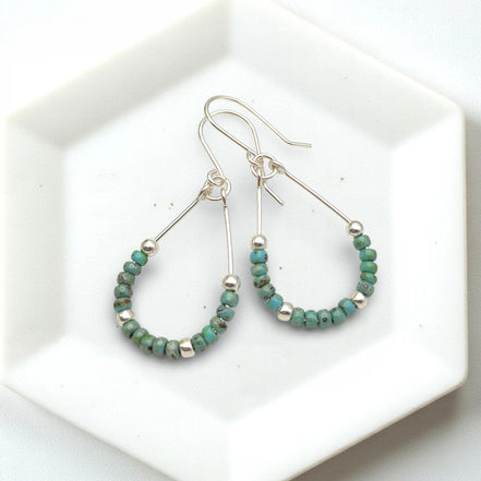 Lane - Silver & Turquoise Earrings Bijou by SAM