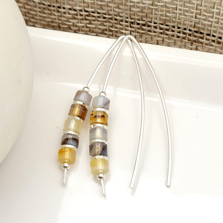 Wish - Montana Agate Threaders Earrings Bijou by SAM   