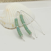 Wish - Sea Glass & Silver Earrings Bijou by SAM   