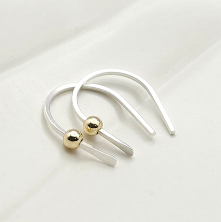 Hugs - Silver with Gold Earrings Bijou by SAM   