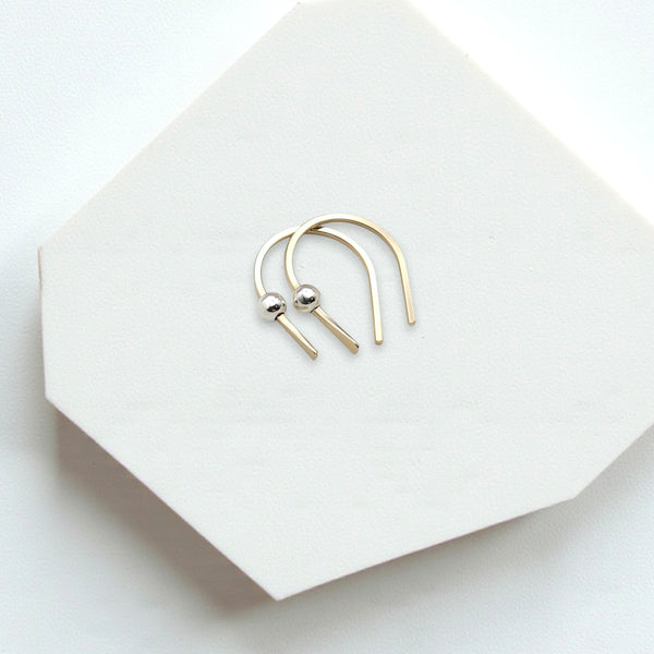 Hugs - Gold with Silver Earrings Bijou by SAM