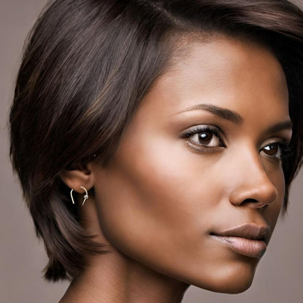 Hugs - Gold with Silver Earrings Bijou by SAM   