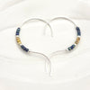 Open Heart - Silver, Blue & Tan Earrings Bijou by SAM   