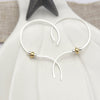 Open Heart - Silver and Gold Earrings Bijou by SAM   