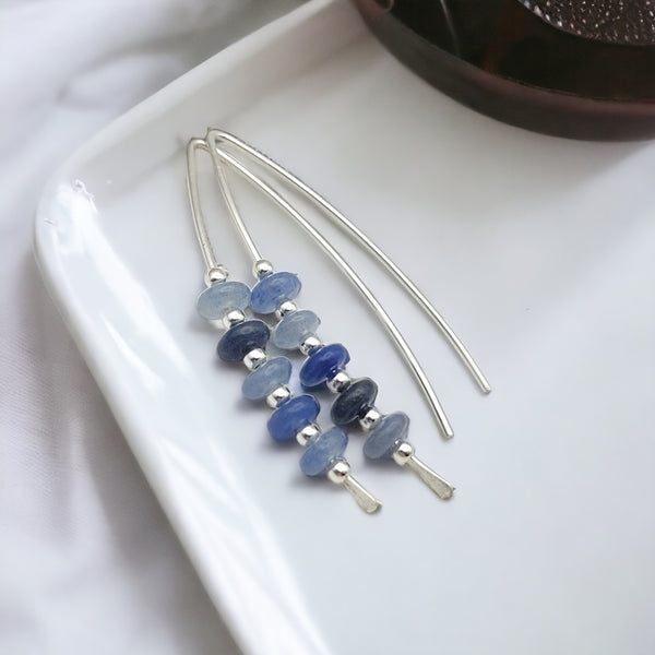 Wish - Silver & Blue Aventurine Earrings Etsy   