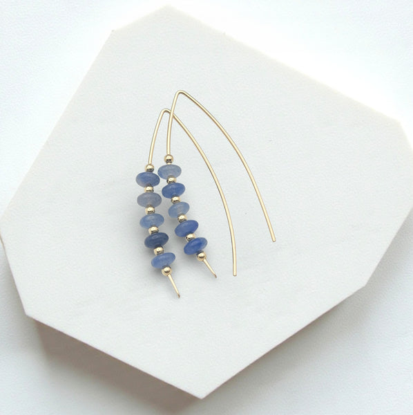 Wish - Gold & Blue Aventurine Earrings Bijou by SAM