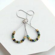 Lane - Silver & Spring Colored Beads Earrings Bijou by SAM