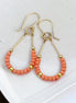 Lane - Gold & Coral Earrings Bijou by SAM   