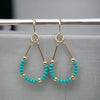 Lane - Gold & Teal Turquoise Earrings Bijou by SAM   