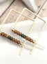 True - Gold with Brown & Green Earrings Bijou by SAM   