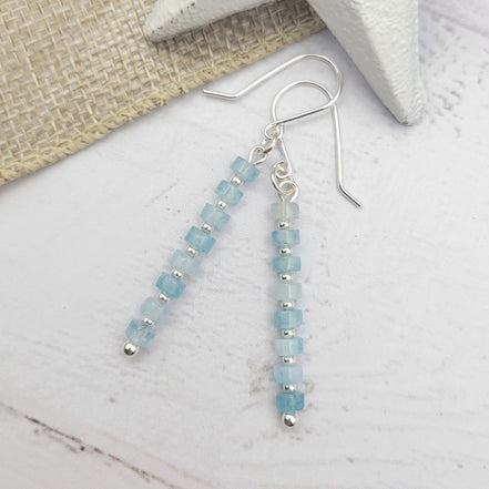 Boho - Aquamarine & Silver Earrings Bijou by SAM   