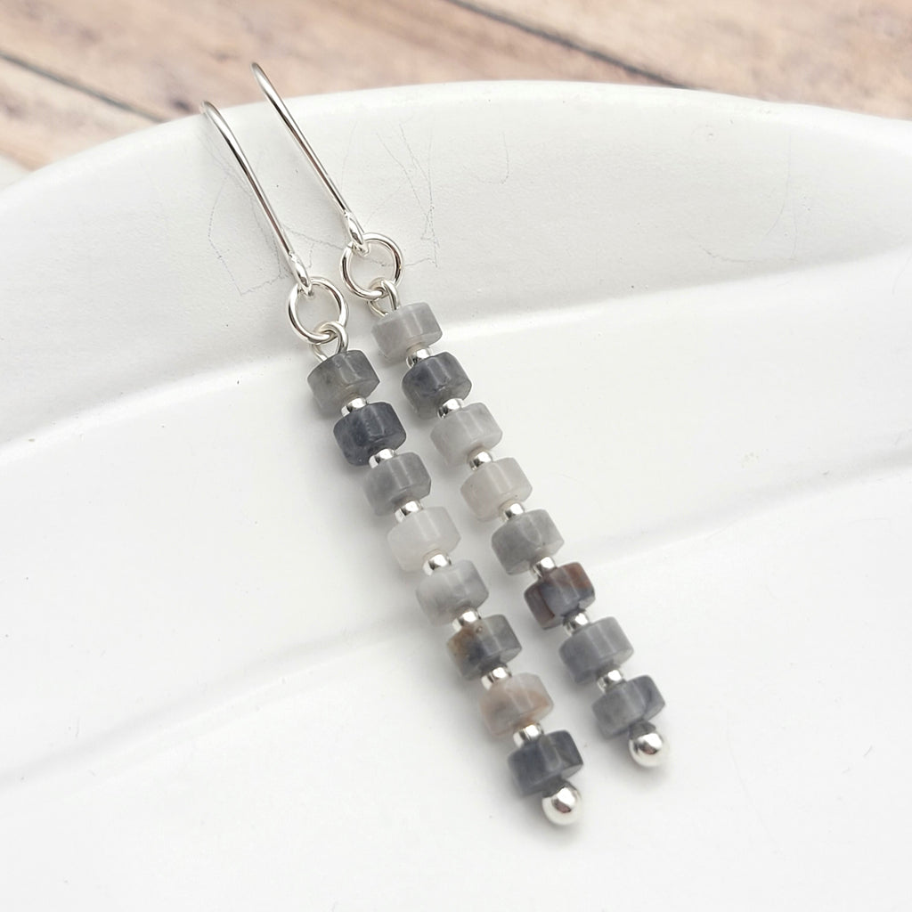 Boho - Eagle Eye Gemstone & Silver Earrings Bijou by SAM   