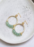 Aiden - Gold & Sea Glass Hoops Earrings Bijou by SAM   