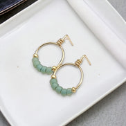 Aiden - Gold & Sea Glass Hoops Earrings Bijou by SAM   