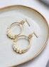 Aiden - Gold & Pearl Beaded Hoops Earrings Bijou by SAM   