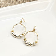 Aiden - Gold & Silver Beaded Studs Earrings Bijou by SAM   