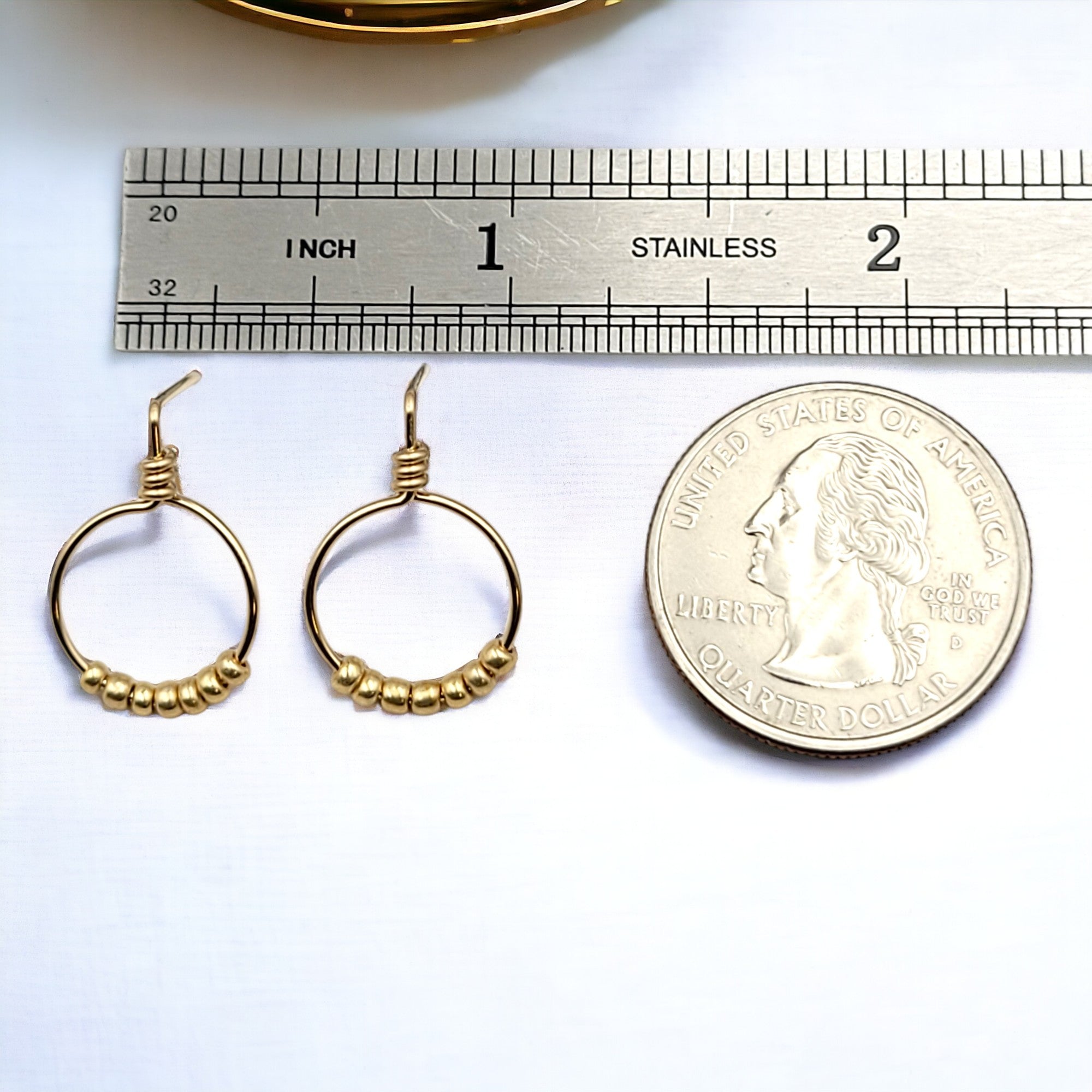 Aiden - Gold Beaded Studs Earrings Bijou by SAM   