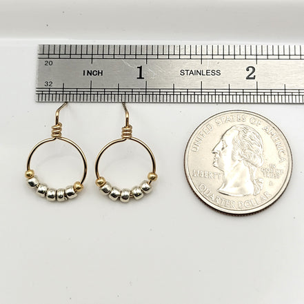 Aiden - Gold & Silver Beaded Studs Earrings Bijou by SAM   