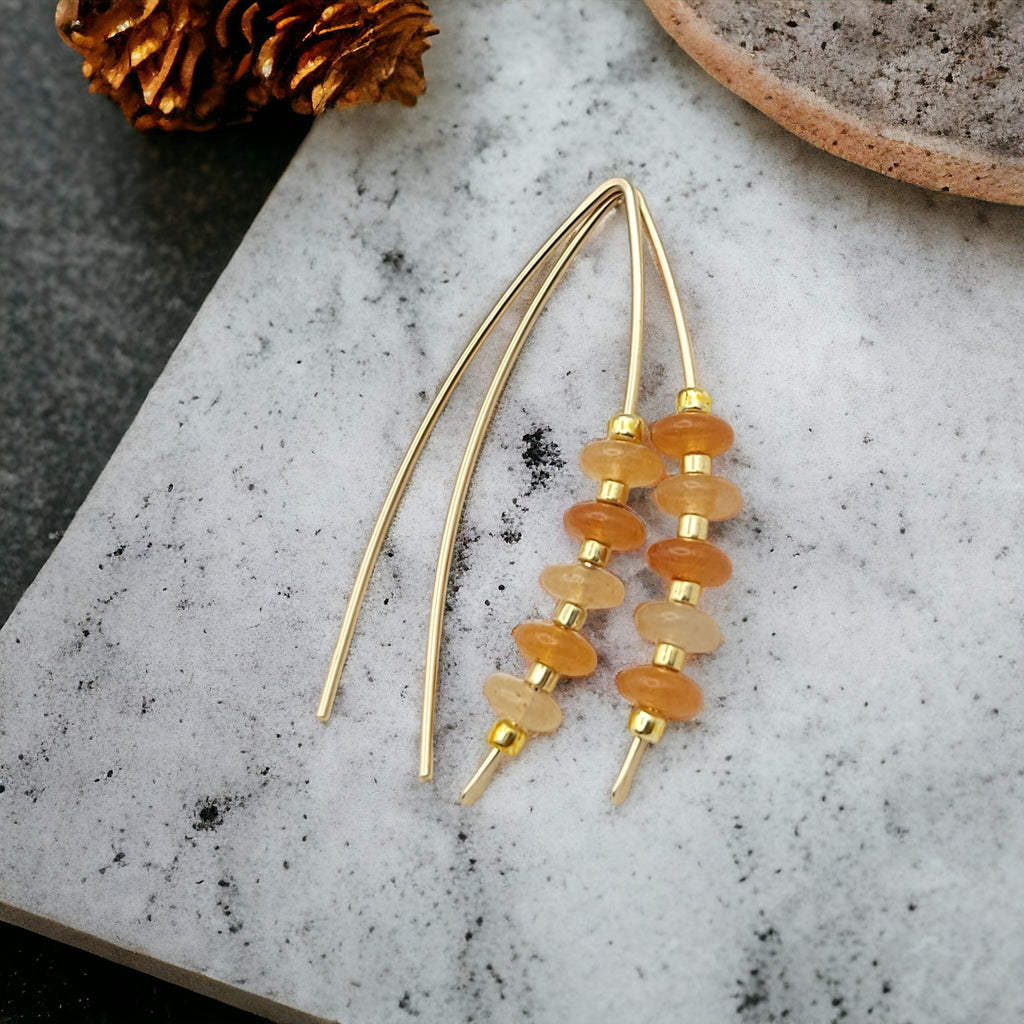 Wish - Orange Aventurine & Gold  Bijou by SAM   