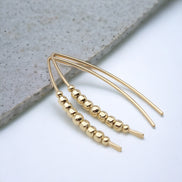 Wish - Gold with Gold Beads Earrings Bijou by SAM   
