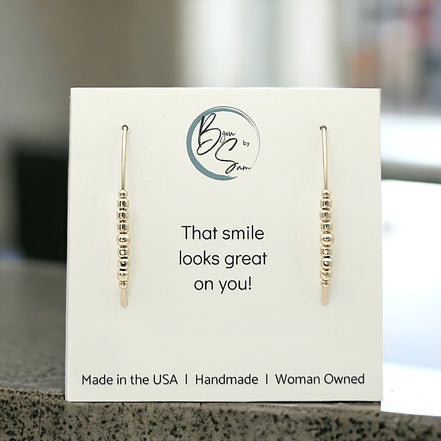 Wish - Gold with Gold Beads Earrings Bijou by SAM   