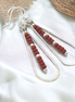 Harley - Silver & Dark Red Earrings Bijou by SAM   