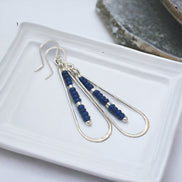Harley - Silver & Dark Blue Earrings Bijou by SAM   