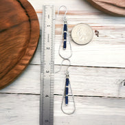 Harley - Silver & Dark Blue Earrings Bijou by SAM   