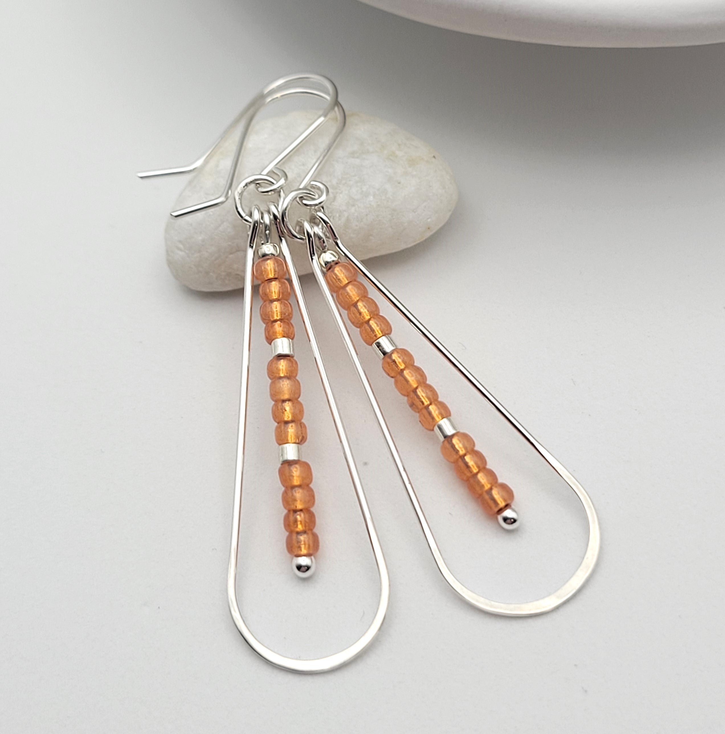 Harley - Silver & Orange Earrings Bijou by SAM   