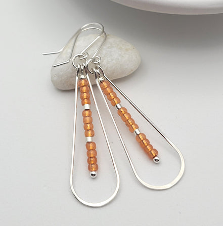 Harley - Silver & Orange Earrings Bijou by SAM   
