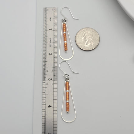 Harley - Silver & Orange Earrings Bijou by SAM   