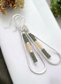 Harley - Silver with Olive & Cream Earrings Bijou by SAM   